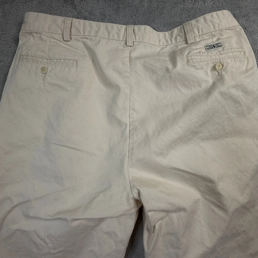 Rare Polo Ralph Lauren Pleated Chino Pants‎ Mens 38x28 Tan Beige Made in USA